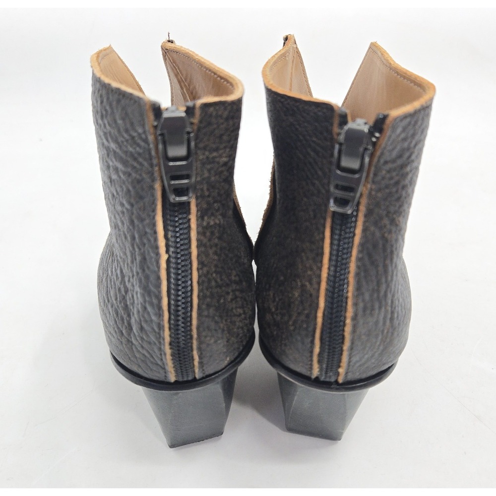 Cydwoq Ankle Boots Size 40 US 10 Brown Leather Back Zip Block Heel Hand Made USA - Picture 4 of 12